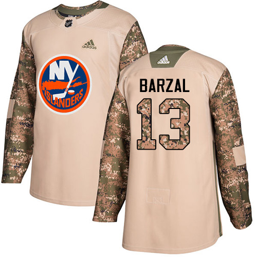 Adidas Islanders #13 Mathew Barzal Camo Authentic Veterans Day Stitched NHL Jersey